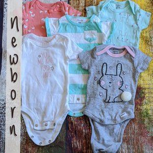 Multibrand Short Sleeve Onesies Lot Pink & Teal